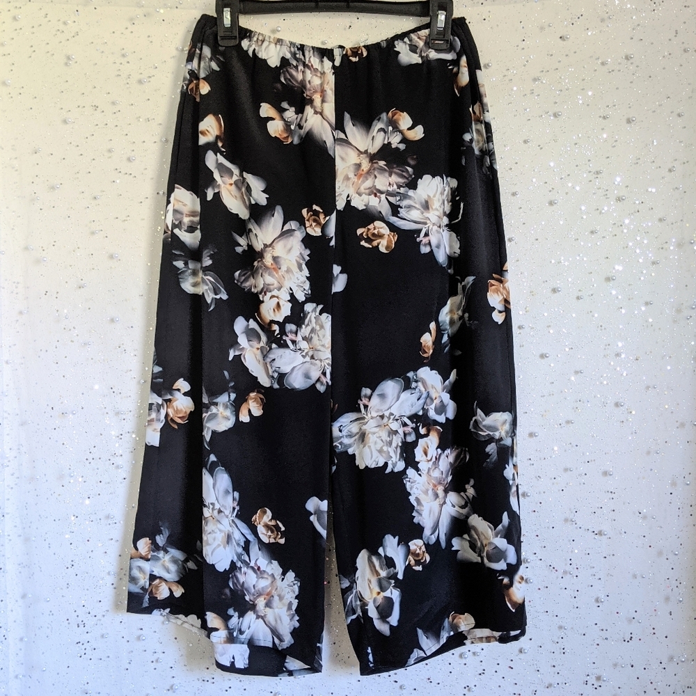 Vince Peony Floral Print Silk Culottes Pants L - Picture 3 of 4